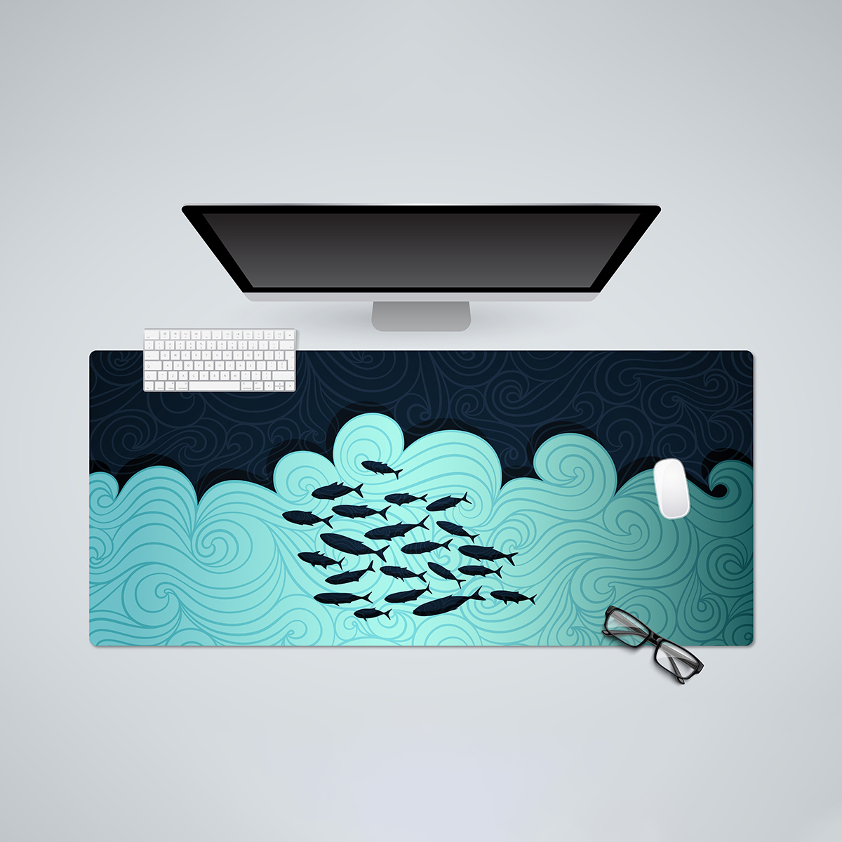  Gaming Mouse Pad Underwater Ocean Fish Computer Desk